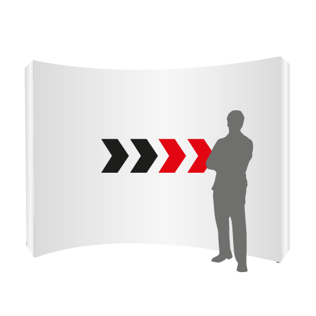 Textilfaltwand | 4 x 3 Felder gebogen | einseitig bedruckt