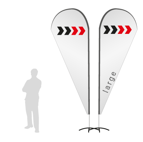 Beachflag Drop | Large (350 cm) | beidseitig bedruckt