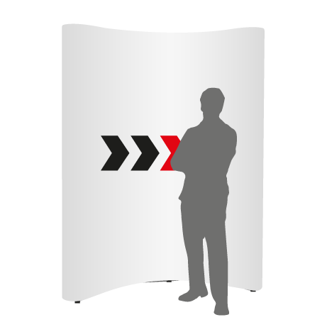 Pop-Up Faltwand | 2 x 3 Felder gebogen | einseitig bedruckt