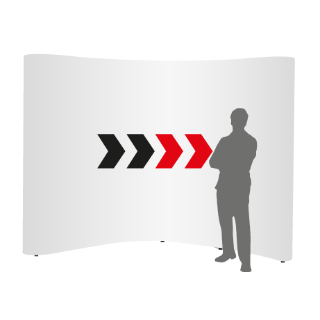Pop-Up Faltwand | 4 x 3 Felder gebogen | einseitig bedruckt