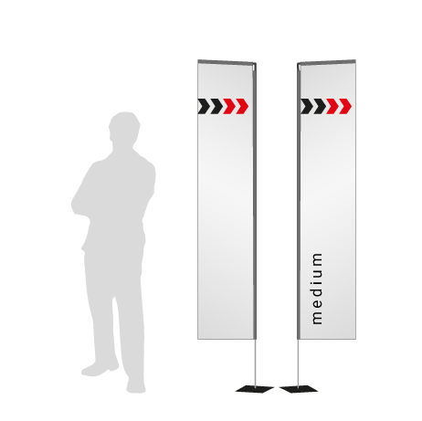 Beachflag Rechteck | Medium (300 cm) | beidseitig bedruckt