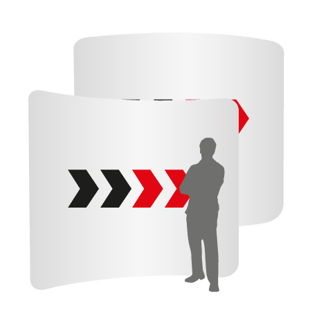 Textilwand ALU | 300er gebogen | beidseitig bedruckt