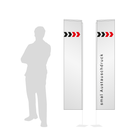 Beachflag Rechteck Austauschdruck | Small (200 cm) | beidseitig bedruckt