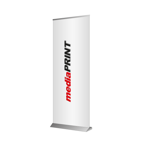 Roll-Up Deluxe | B 85 cm x H 153 - 200 cm | einseitig bedruckt