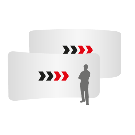 Textilwand ALU | 600er gebogen | beidseitig bedruckt